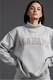 Alabama Embroidered Mock Neck Sweatshirt Bucketlist Inc.
