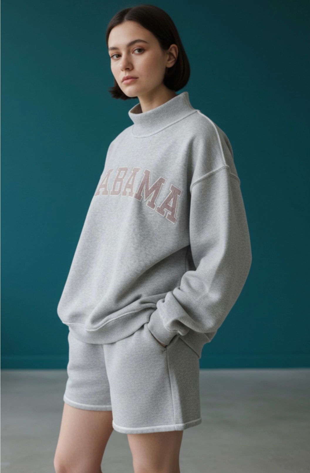 Alabama Embroidered Mock Neck Sweatshirt Bucketlist Inc.