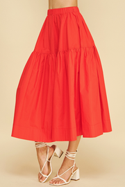 Poplin Tiered Midi Skirt Pinch