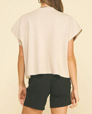 Button Down Cap Sleeve Sweater Pinch