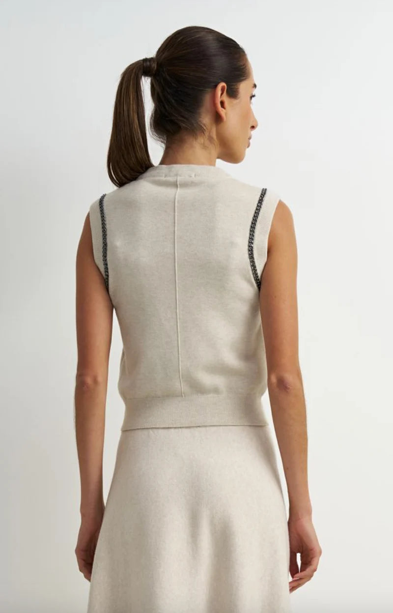 Arlo Sleeveless Chain Sleeve Sweater Astrid