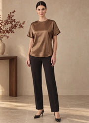 Satin Short Sleeve T-Shirt Top Current Air