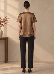 Satin Short Sleeve T-Shirt Top Current Air