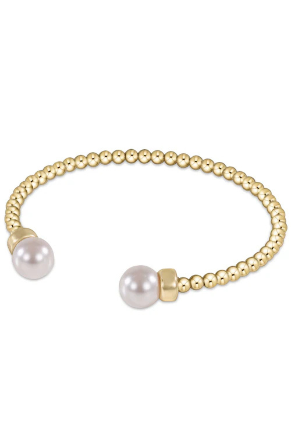 CLASSIC GOLD 3MM BEAD CUFF PEARL enewton