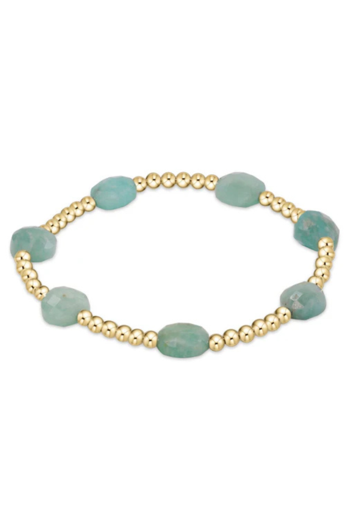 ADMIRE GOLD 3MM BEAD BRACELET AMAZONITE enewton
