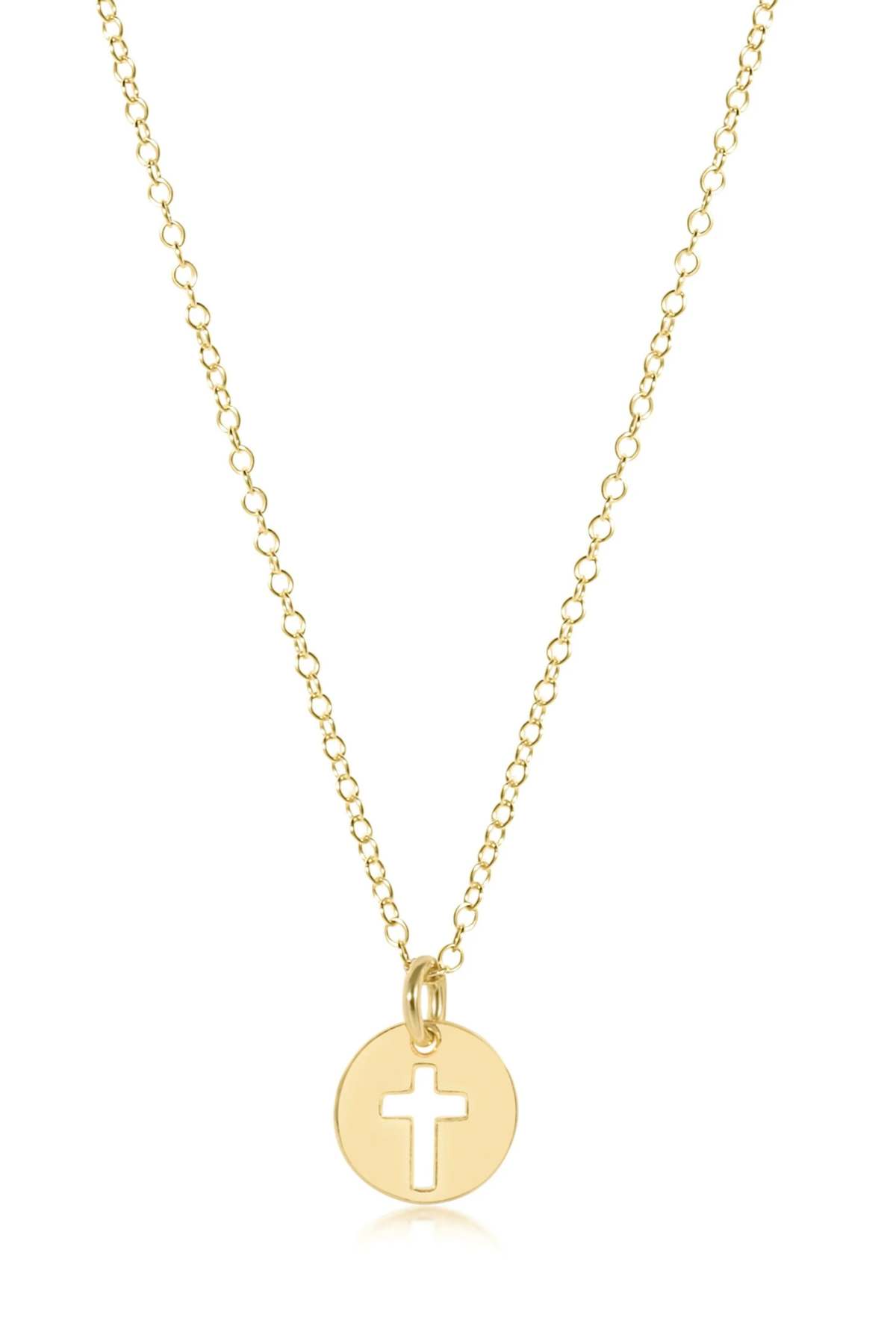 16 GOLD NECKLACE BLESSED SMALL DISC enewton