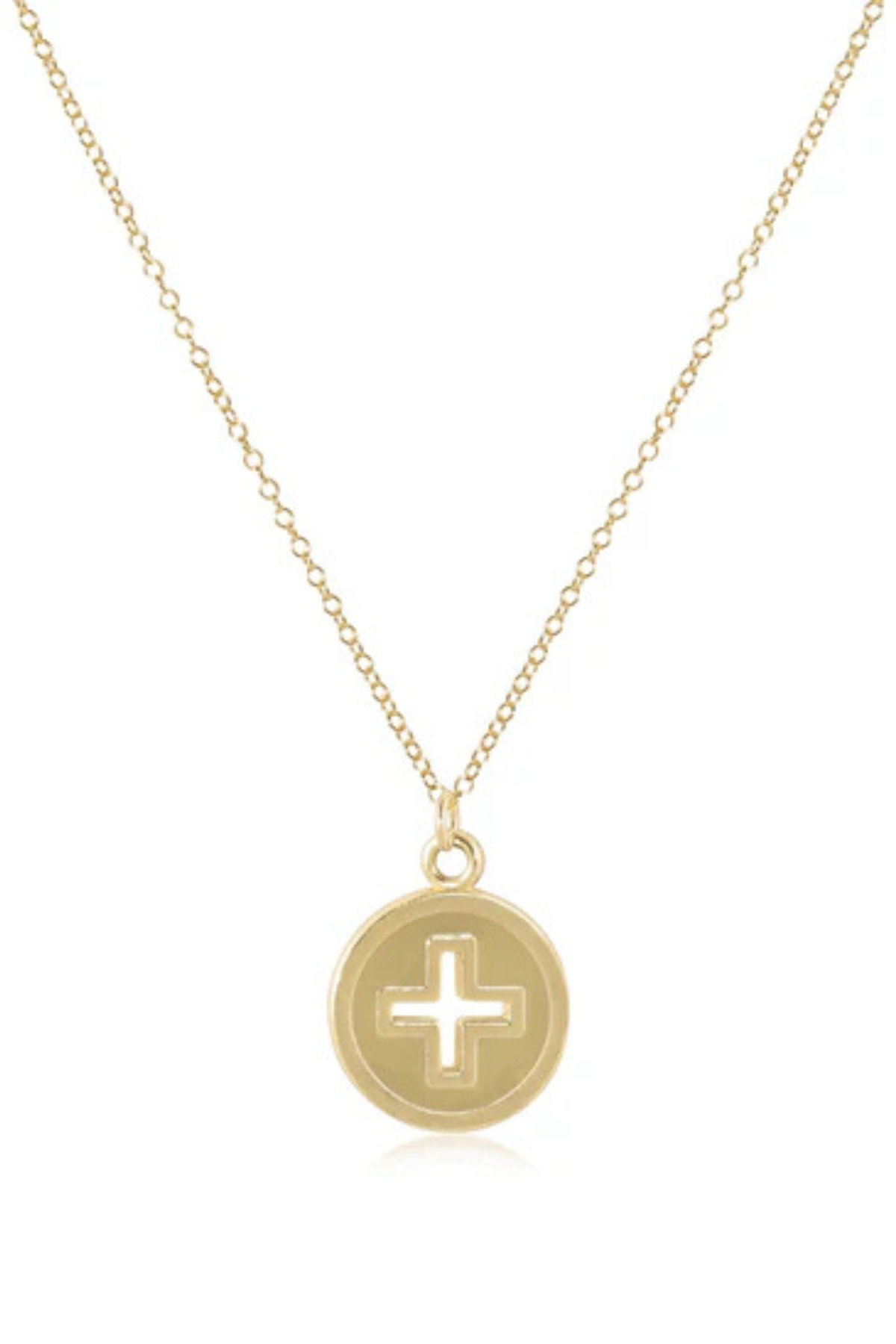 16" Necklace Gold - Signature Cross Gold Disc | enewton enewton