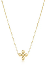 BEADED SIG CROSS W/16 GOLD NECKLACE enewton