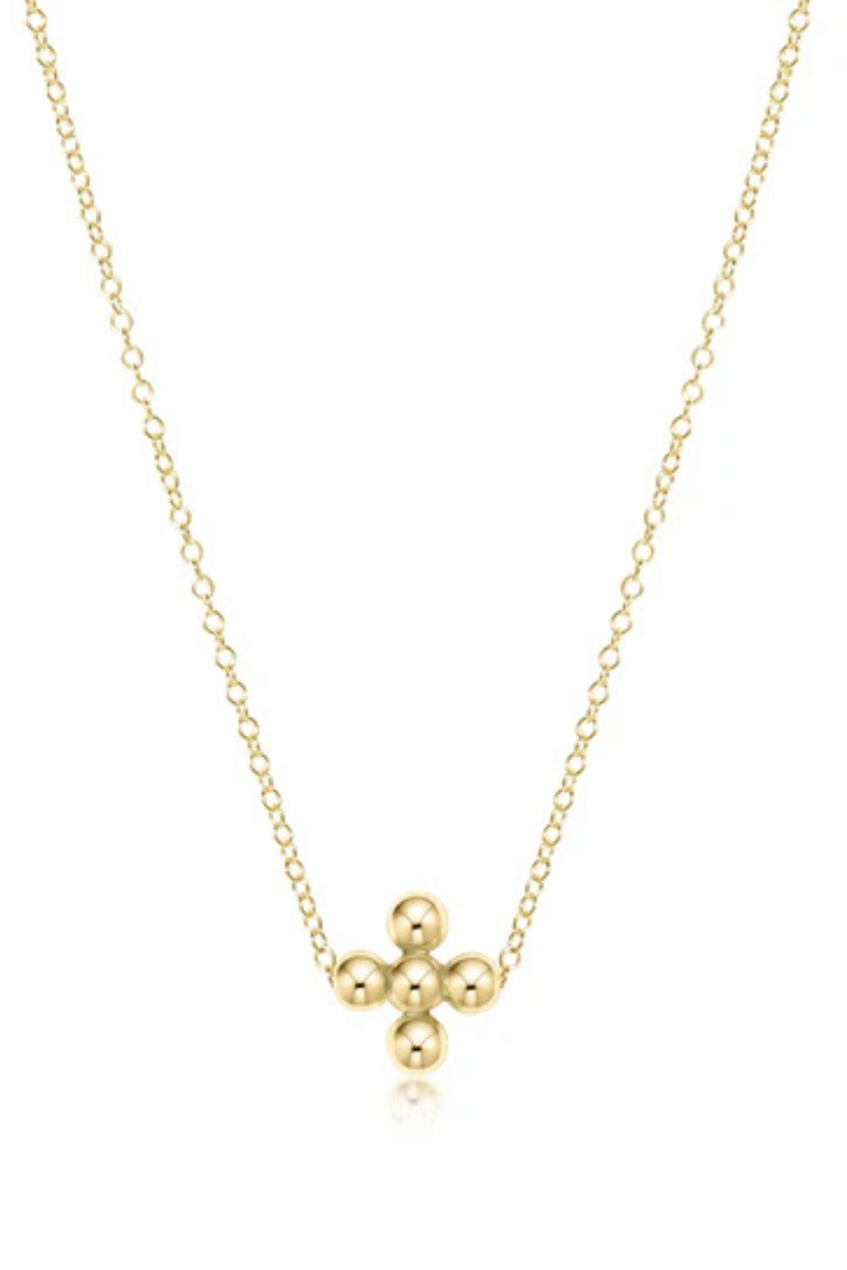 BEADED SIG CROSS W/16 GOLD NECKLACE enewton