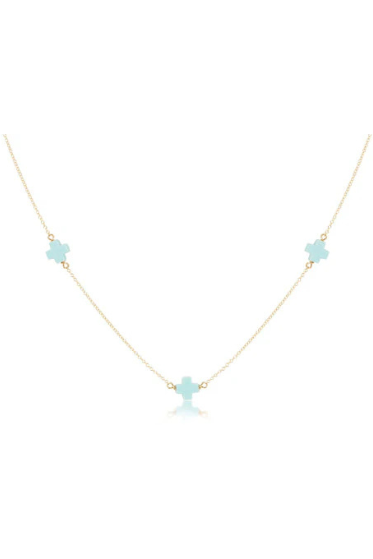 15" Choker Gold Signature Cross - Turquoise | enewton enewton