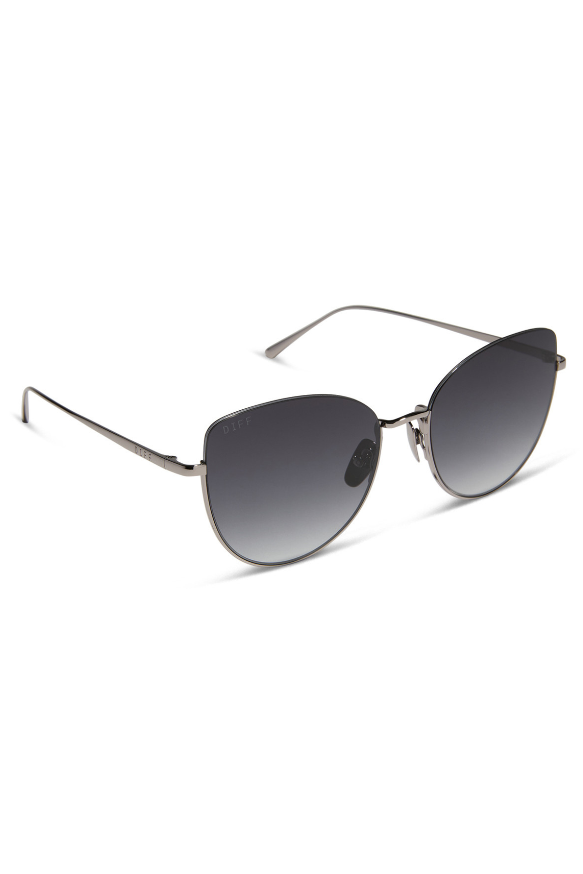 Kinsley Sunglasses in Gunmetal Grey Gradient | Diff Eyewear Diff Eyewear