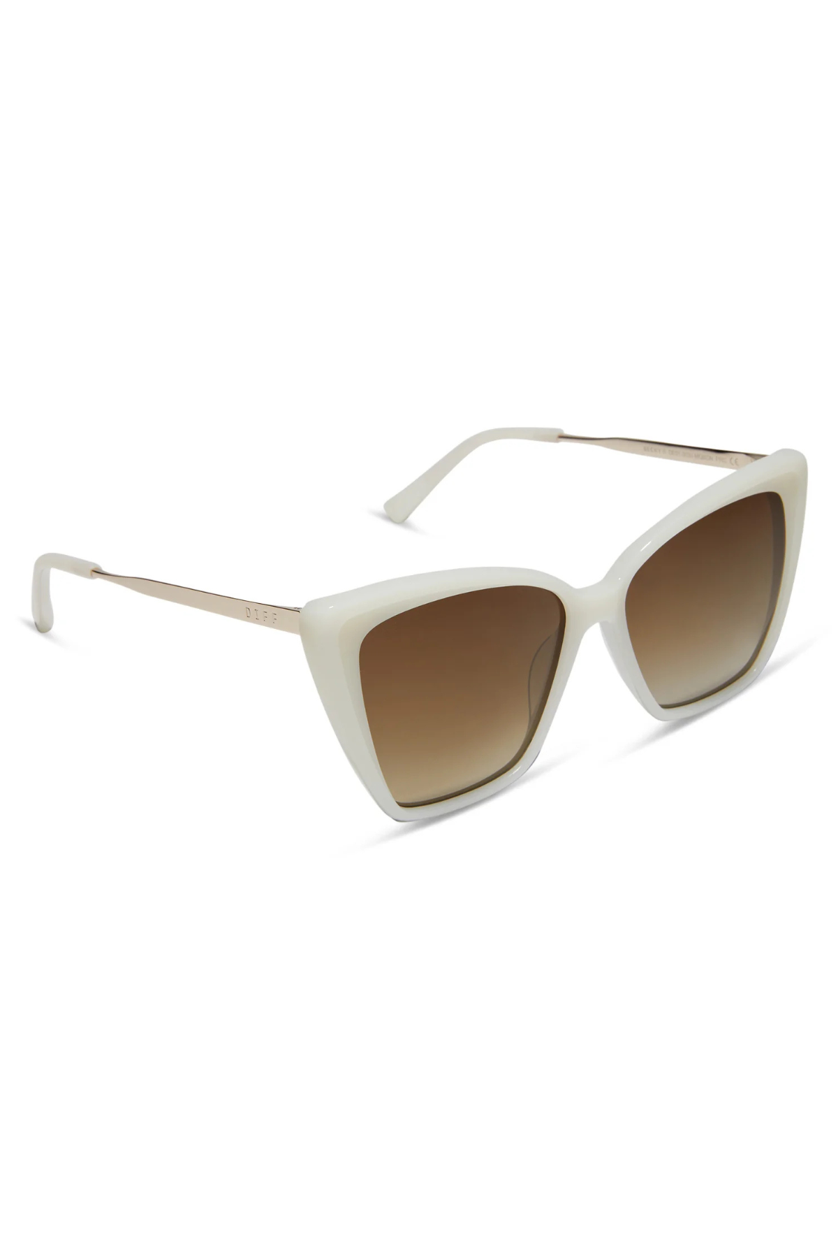 Becky II Cat Eye Sunglasses in Meringue/Brown Gradient | Diff Eyewear Diff Eyewear