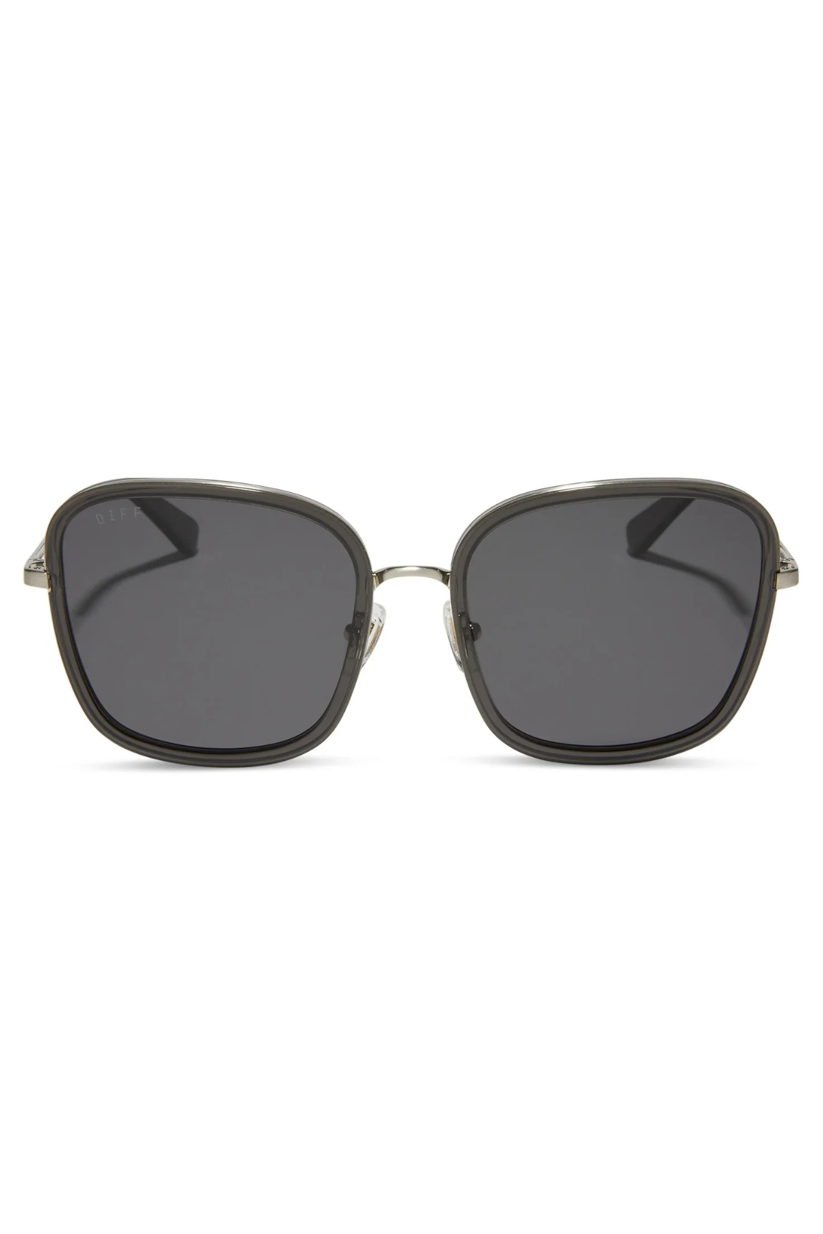 Genevive Square Sunglasses in Black Smoke Crystal/Grey Polarized | Diff Eyewear Diff Eyewear