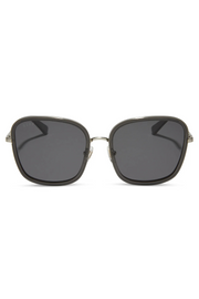 Genevive Square Sunglasses in Black Smoke Crystal/Grey Polarized | Diff Eyewear Diff Eyewear