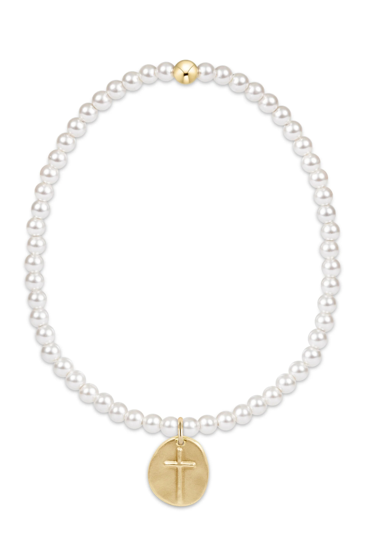 Classic Pearl 3mm Bead Bracelet Inspire Small Gold Charm | enewton enewton