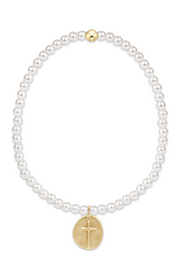 Classic Pearl 3mm Bead Bracelet Inspire Small Gold Charm | enewton enewton