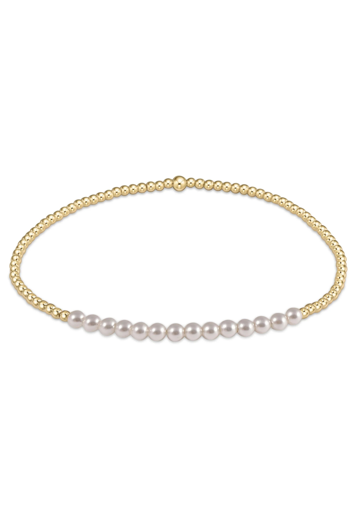 Gold Bliss 2mm Bead Bracelet Pearl | enewton enewton