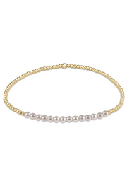 Gold Bliss 2mm Bead Bracelet Pearl | enewton enewton