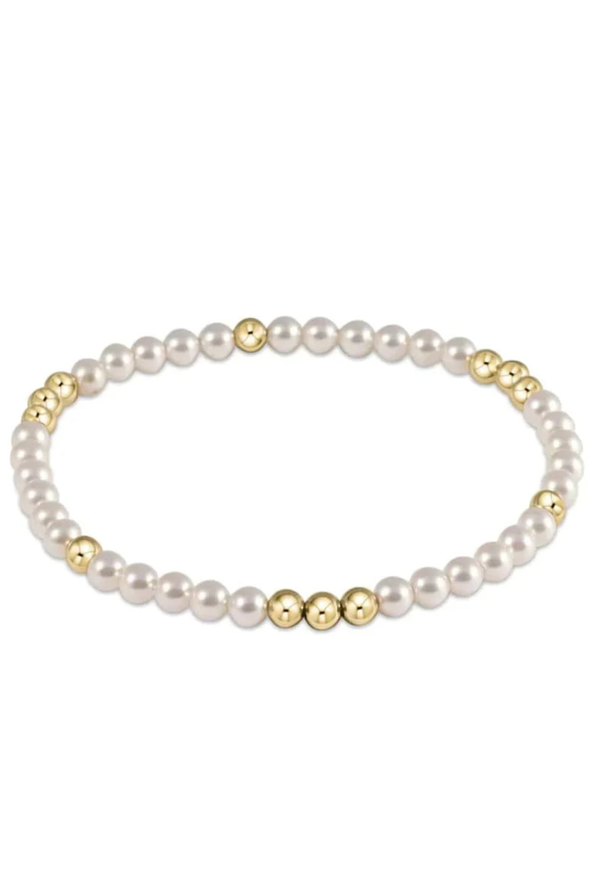 Worthy Pattern 3mm Bead Bracelet Pearl | enewton enewton
