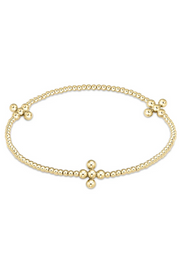 Signature Cross Gold Pattern 2mm Bead Bracelet | enewton enewton