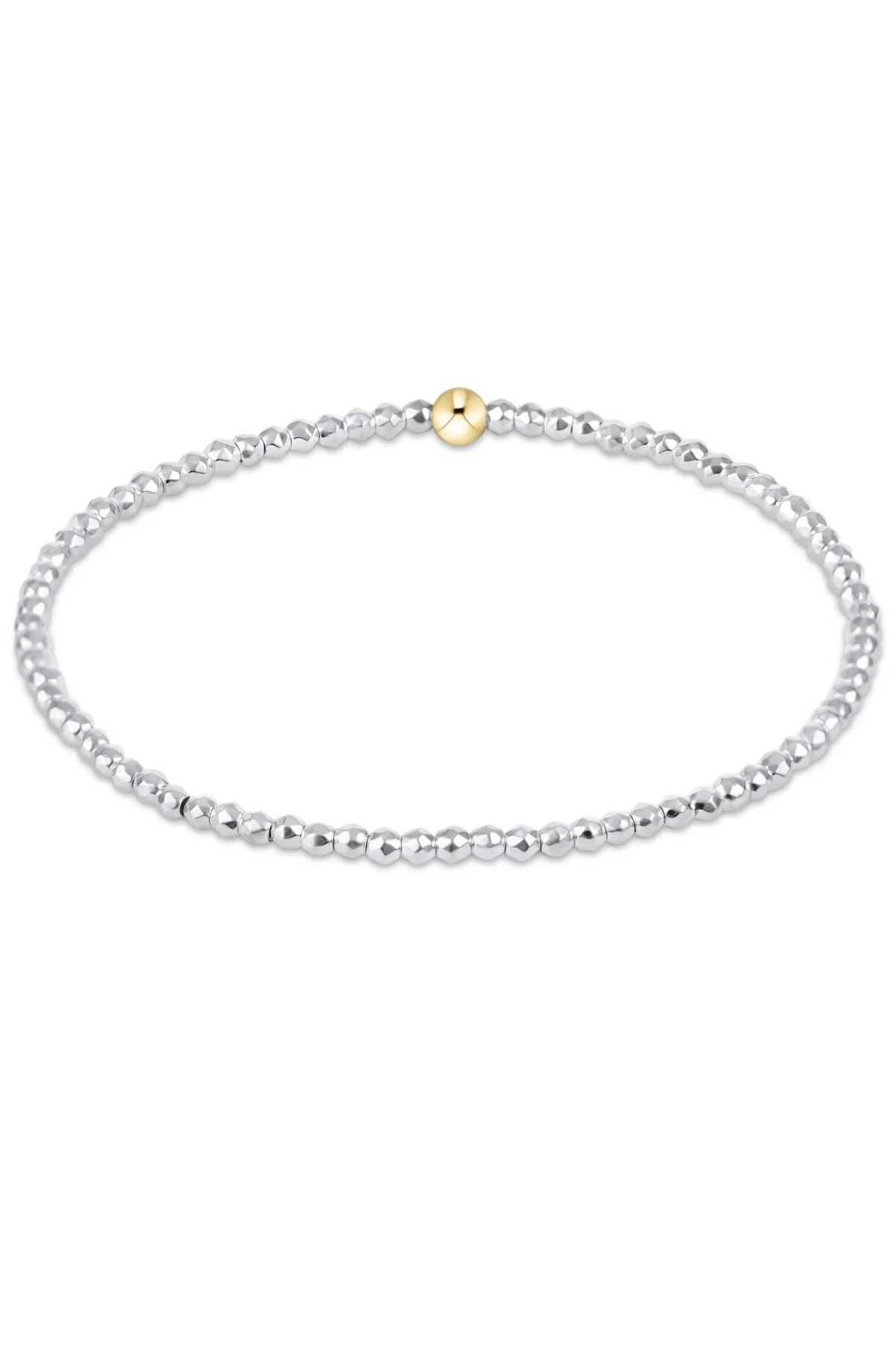 Bright Silver Faceted Hematite 2mm Bead Bracelet | enewton enewton