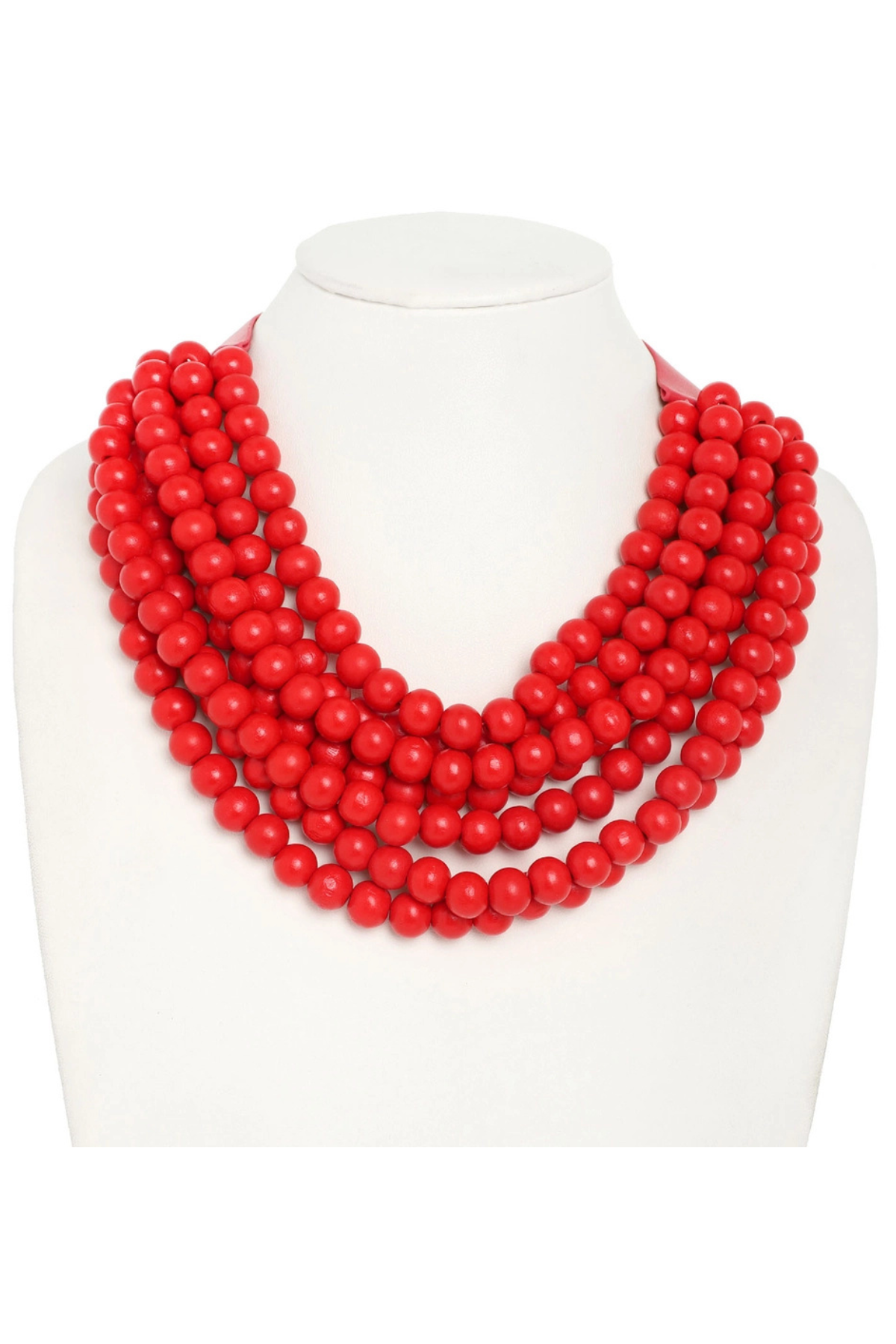 Wood Beaded Layered Necklace ANB Fashion