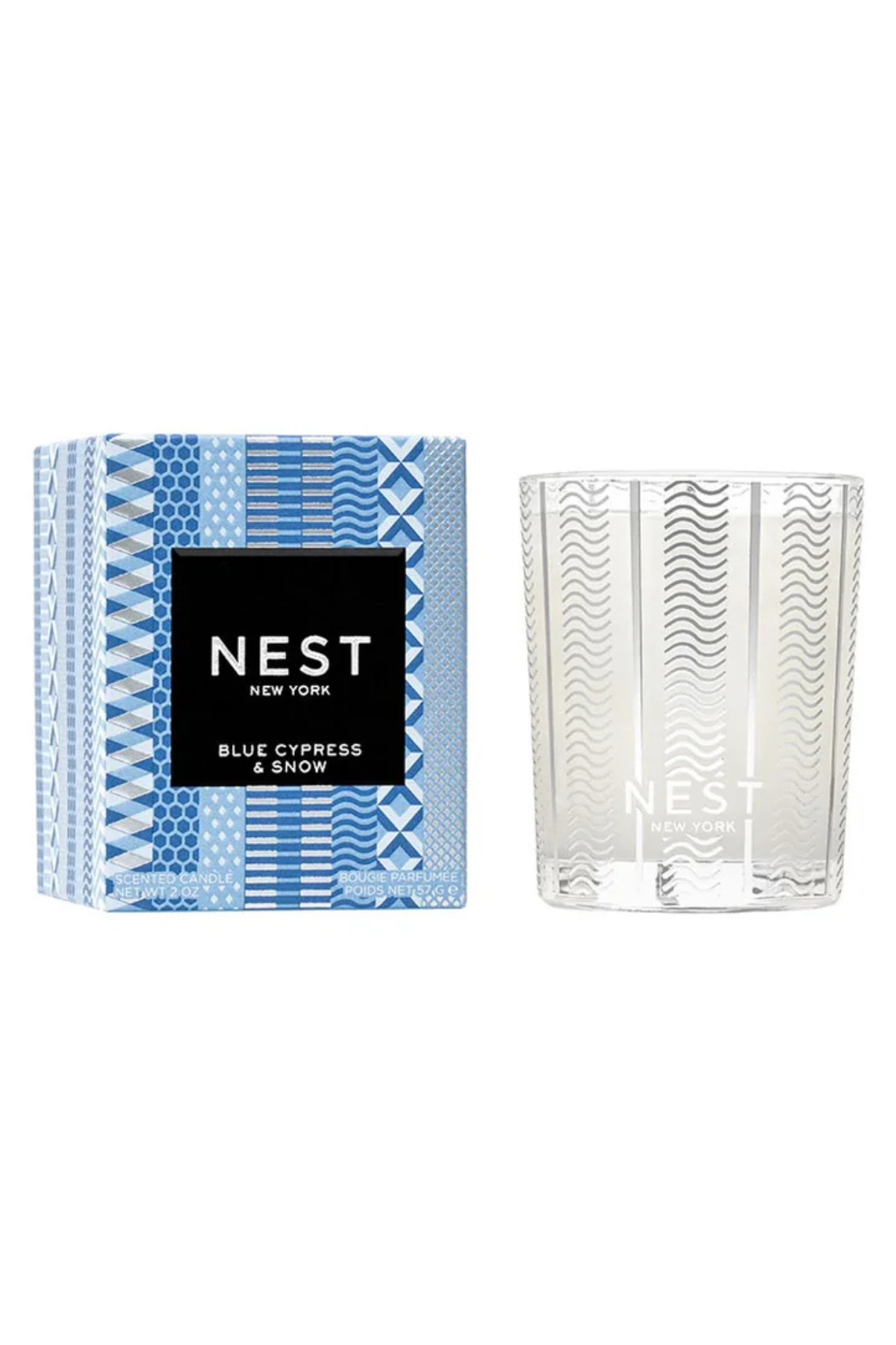 Nest Blue Cypress/Snow Votive 2oz Candle Nest