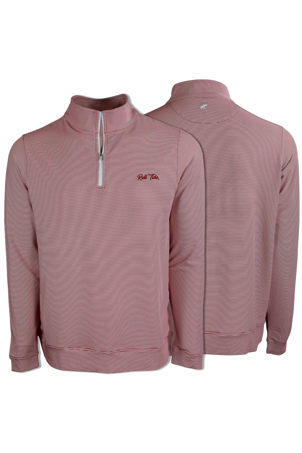 Front Nine Roll Tide Striped Quarter Zip Pullover | Tuskwear Tuskwear Collection