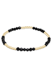 Blissful Pattern 2.5mm Bead Bracelet - Faceted Onyx/Gold | enewton enewton
