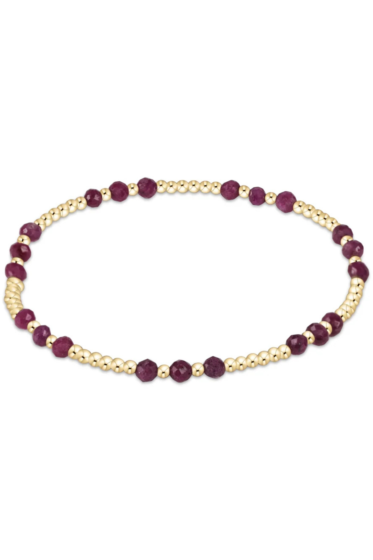 Gemstone Gold Joy Pattern 3mm Bracelet - Ruby | enewton enewton