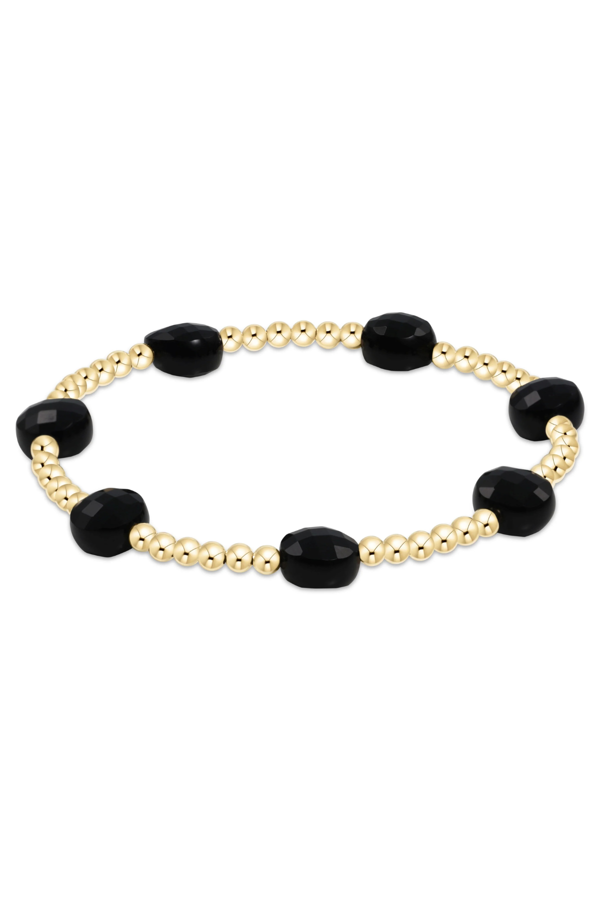 Extends Admire Gold 3mm Bead Bracelet - Faceted Onyx | enewton enewton