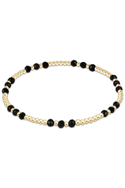 Gemstone Gold Joy Pattern 3mm Bead Bracelet - Faceted Onyx | enewton enewton