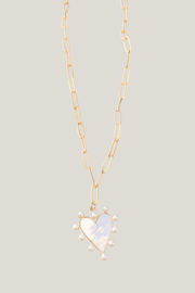 Mini Pearl Studded Heart Necklace Virtue Jewelry