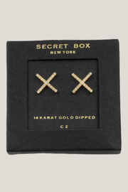 14k Gold Dipped X Stud Earrings Golden Stella