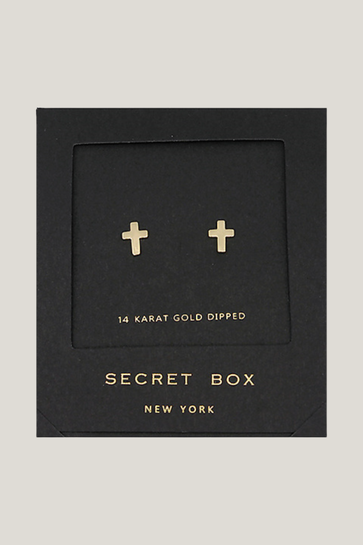 Gold Dipped Cross Stud Earrings Golden Stella