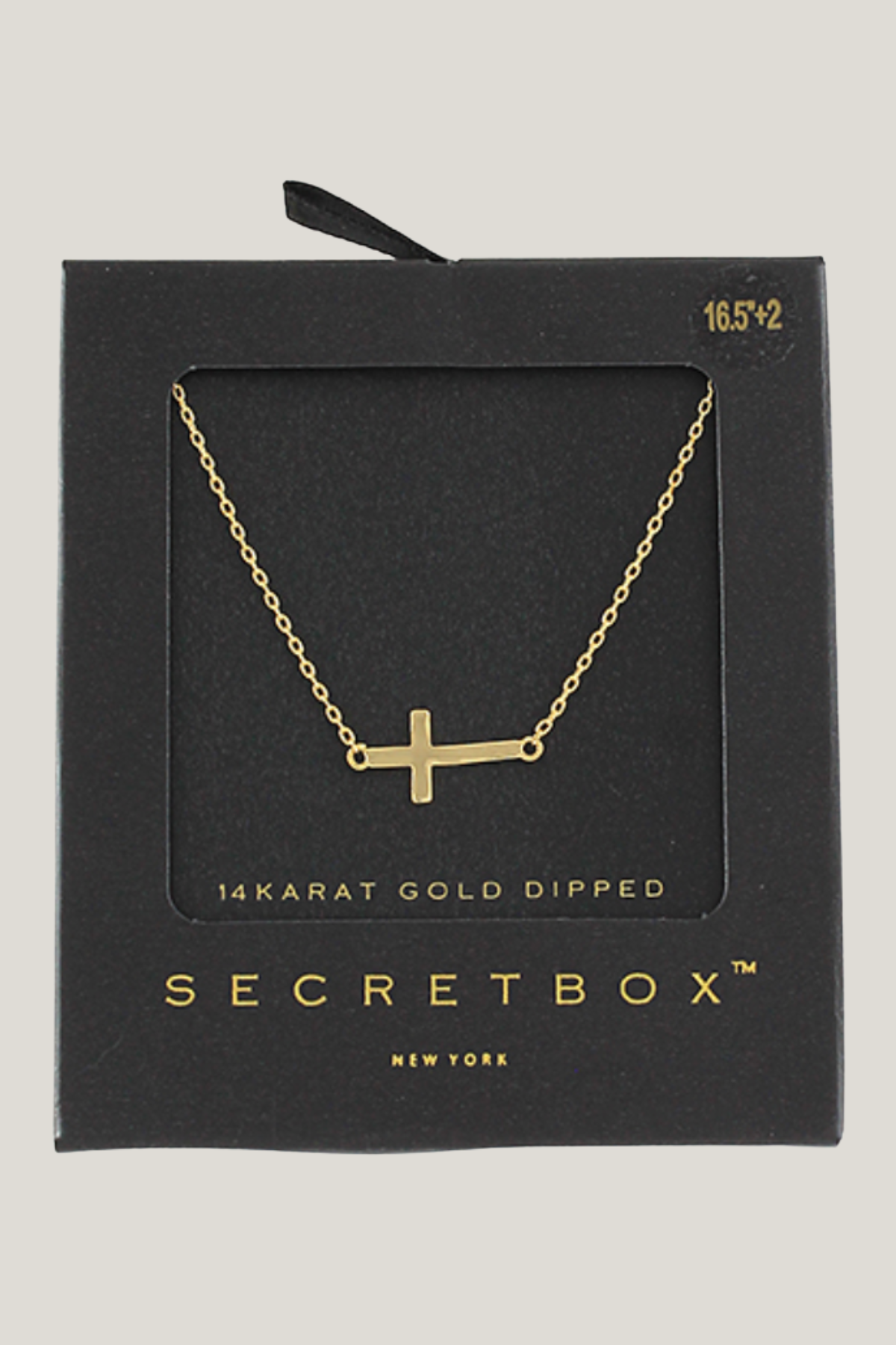 14k Dipped Cross Necklace Golden Stella