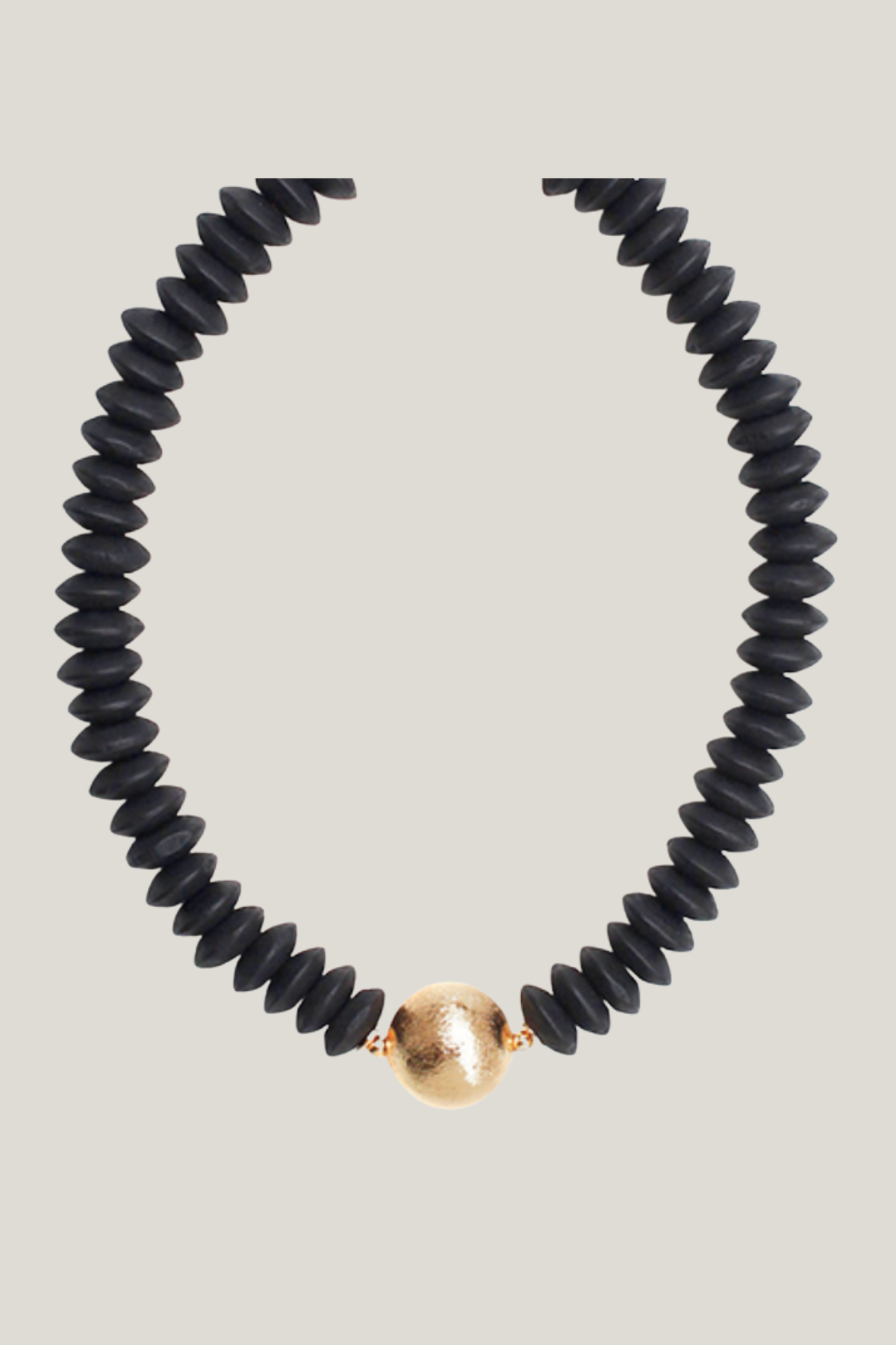 Wooden Beaded Chocker Necklace Golden Stella