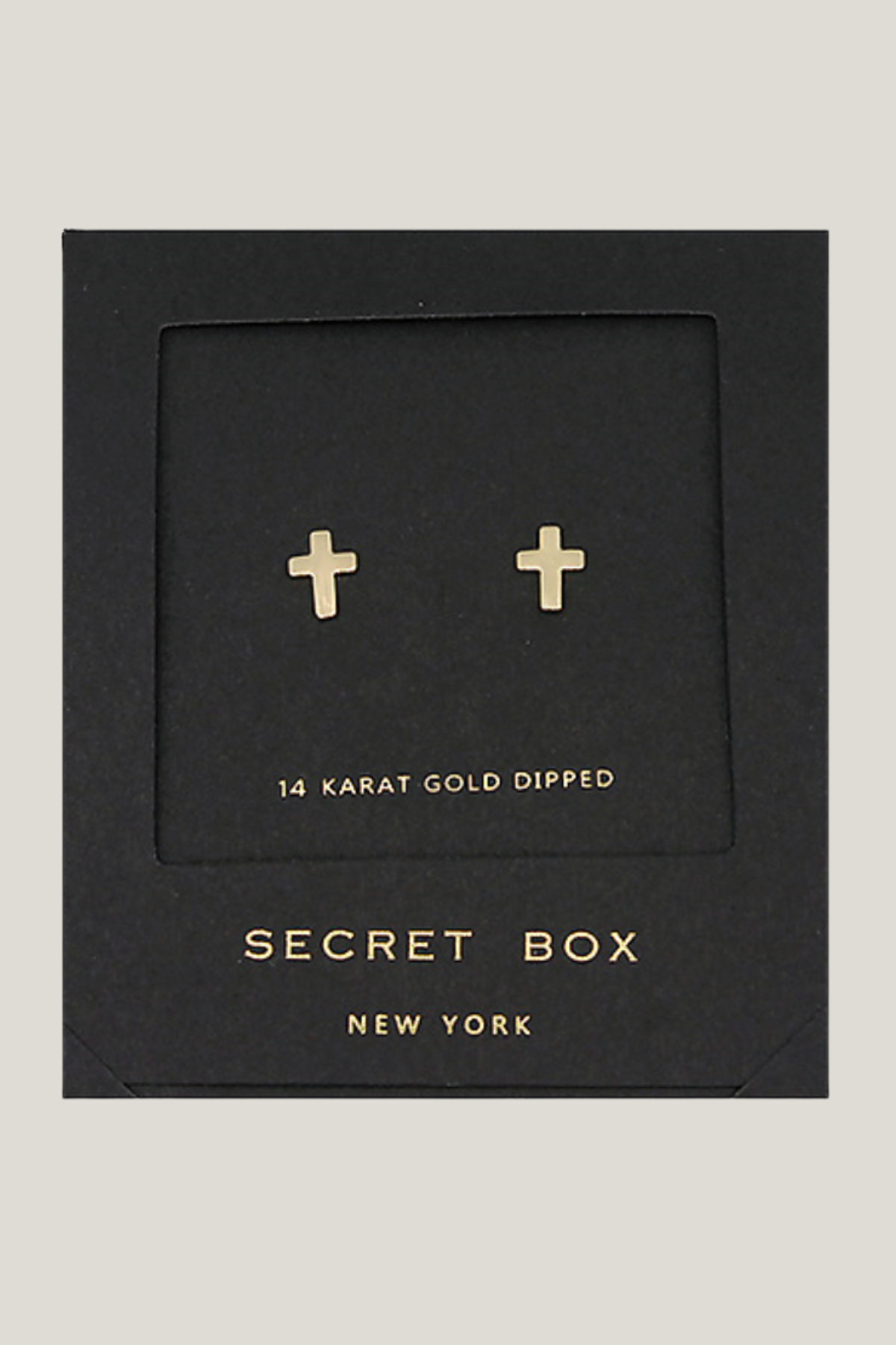 14k Cross Stud Earrings Golden Stella