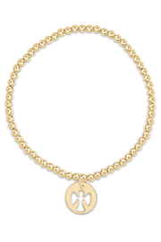 Classic Gold 3mm Bead Bracelet - Guardian Angel Disc | enewton enewton