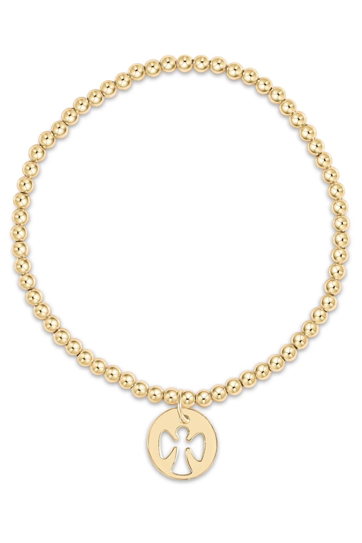 Classic Gold 3mm Bead Bracelet - Guardian Angel Disc | enewton enewton