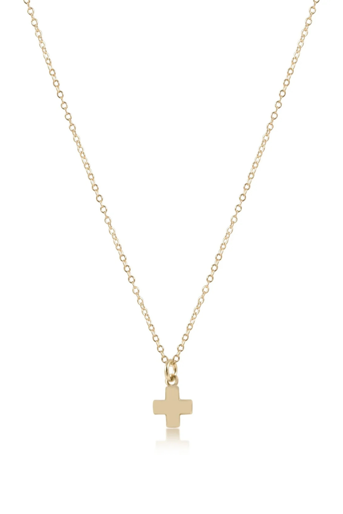 16" Necklace Gold - Signature Cross Small Gold Charm | enewton enewton