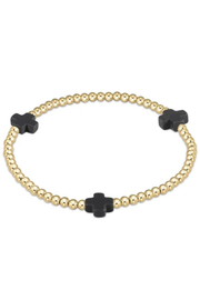 Sig Cross 3mm Bead Bracelet Charcoal | enewton enewton