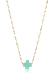 16" Necklace Gold - Signature Cross Mint | enewton enewton