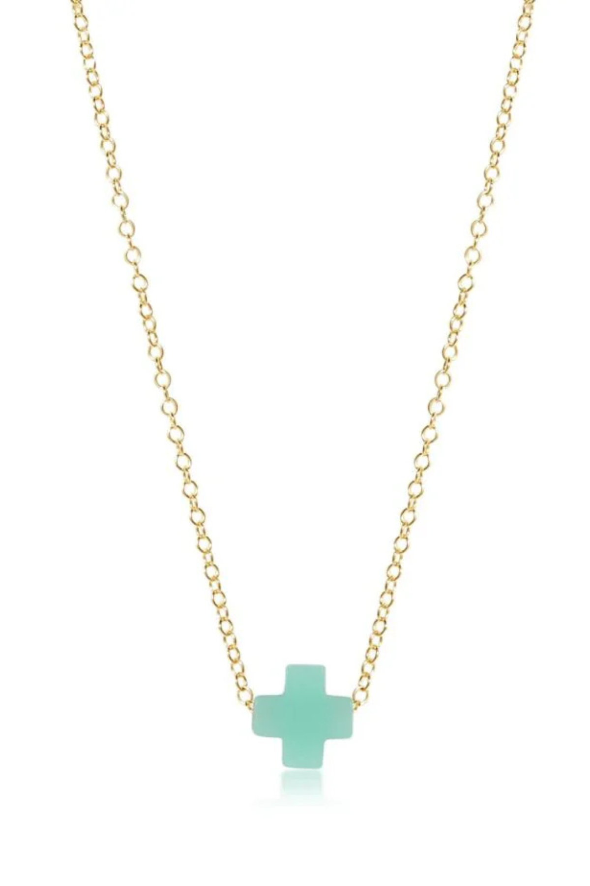 16" Necklace Gold - Signature Cross Mint | enewton enewton