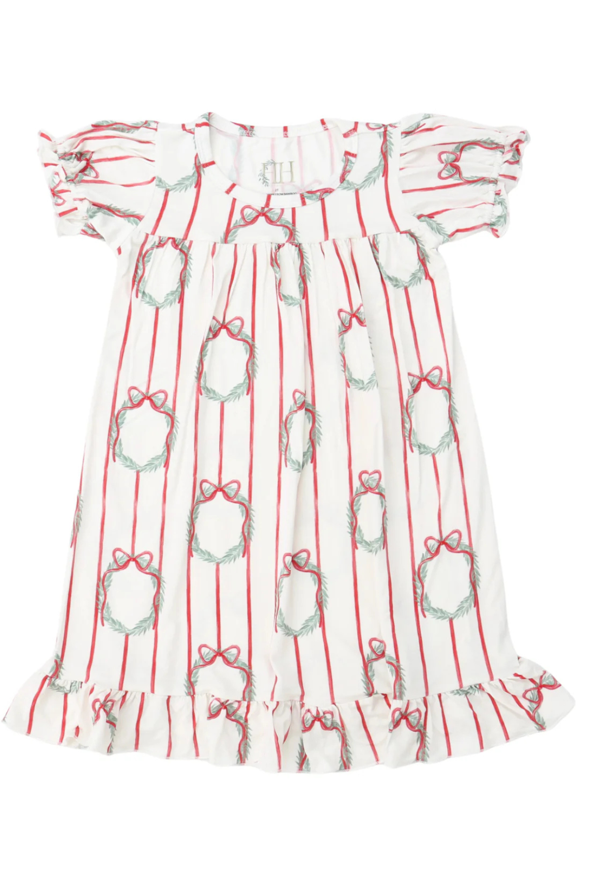 Girls Poinsettia Wreath Nightgown Hamner Hill