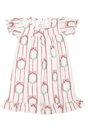 Girls Poinsettia Wreath Nightgown Hamner Hill