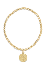 Classic Gold 3mm Bead Bracelet - Blessing Gold Disc | enewton enewton