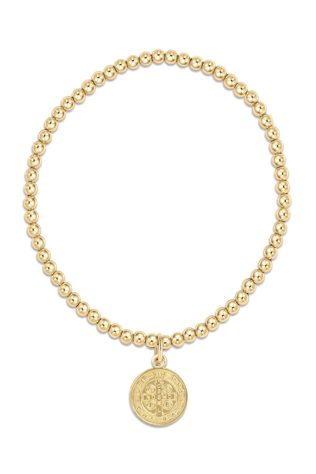 Classic Gold 3mm Bead Bracelet - Blessing Gold Disc | enewton enewton