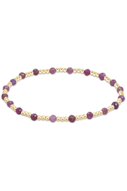 Extends Gemstone Gold Sincerity Pattern 3mm Bead Bracelet - Ruby | enewton enewton