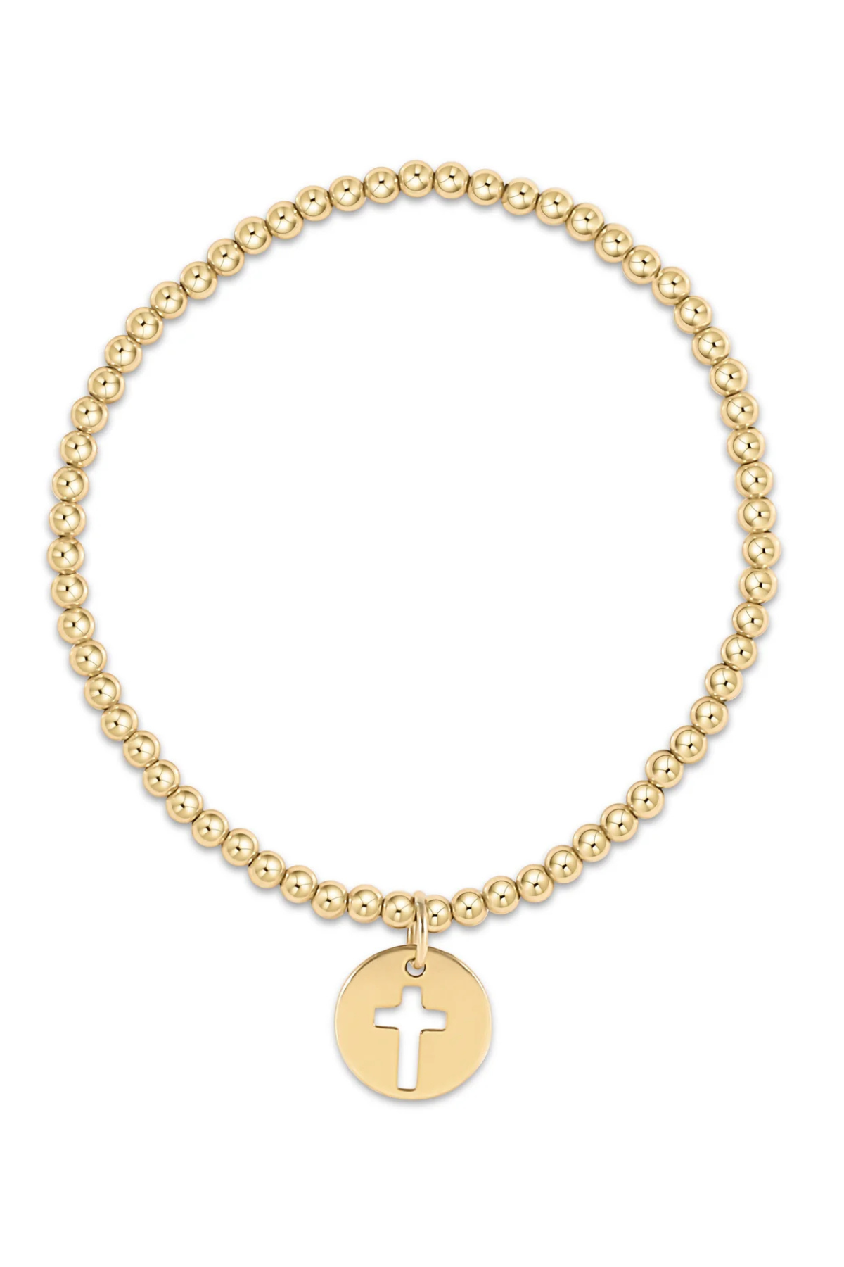 egirl Classic Gold 3mm Bead Bracelet - Blessed Gold Disc | enewton enewton